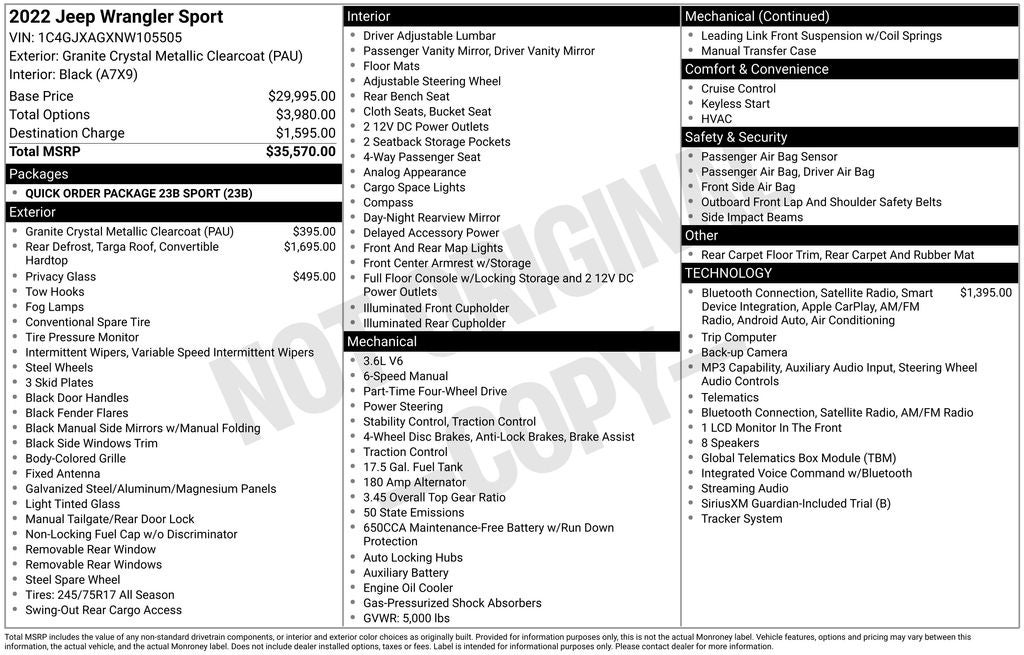 2022 Jeep Wrangler Sport