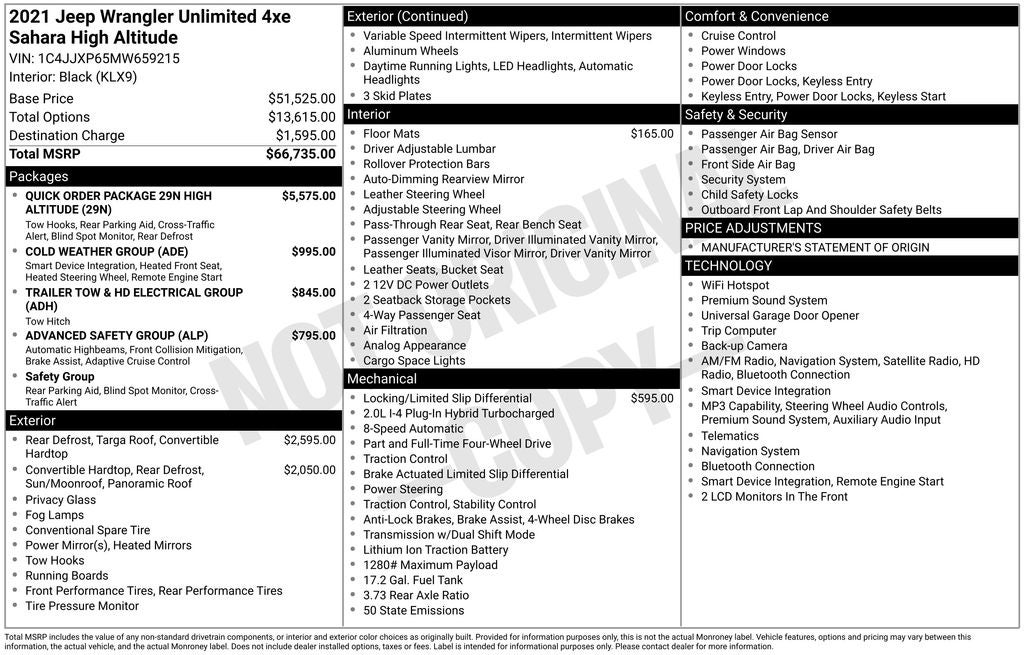 2021 Jeep Wrangler 4xe Unlimited Sahara High Altitude 4xe
