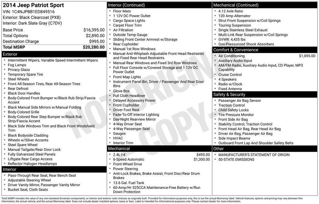 2014 Jeep Patriot Sport