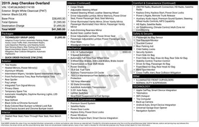 2019 Jeep Cherokee Overland