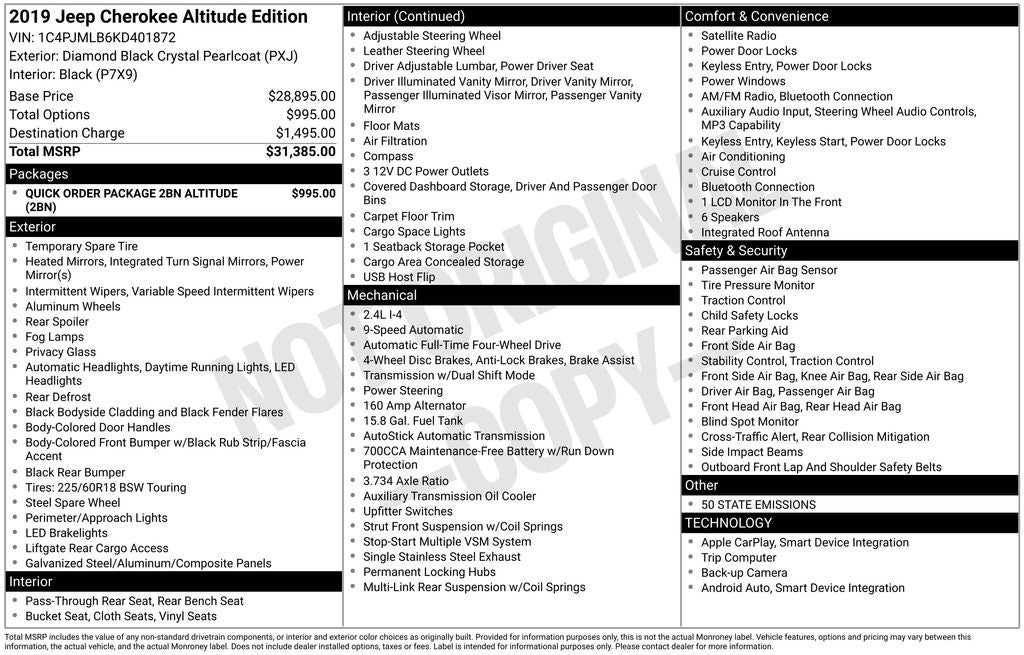 2019 Jeep Cherokee Altitude