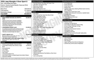 2026 Jeep Wrangler Sport S