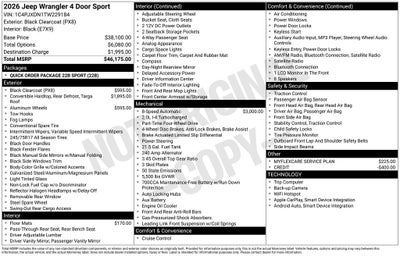 2026 Jeep Wrangler Sport