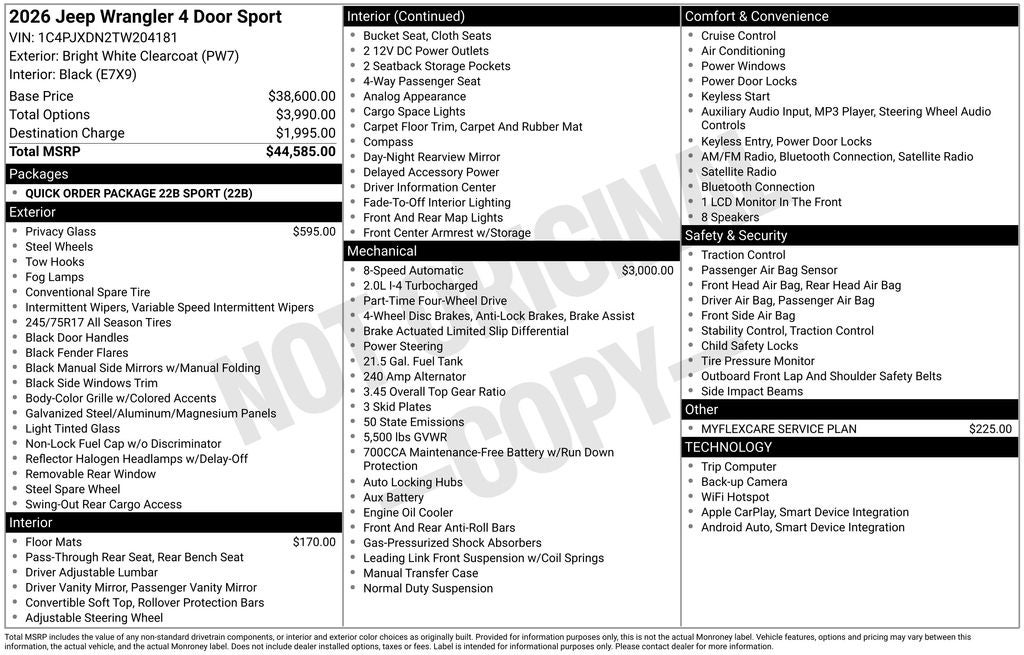 2026 Jeep Wrangler Sport