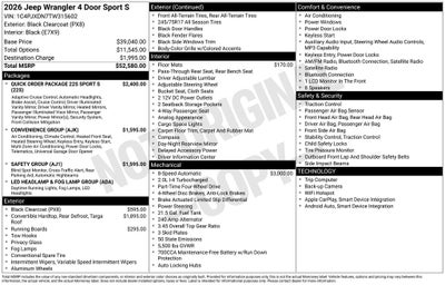 2026 Jeep Wrangler Sport S