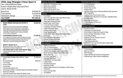 2026 Jeep Wrangler Sport S