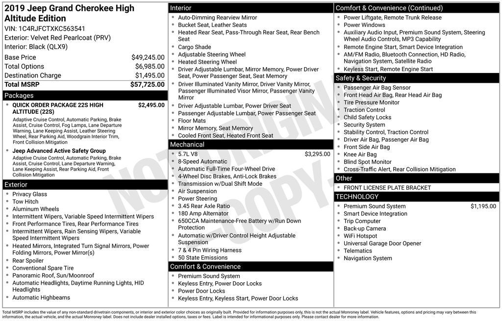 2019 Jeep Grand Cherokee High Altitude