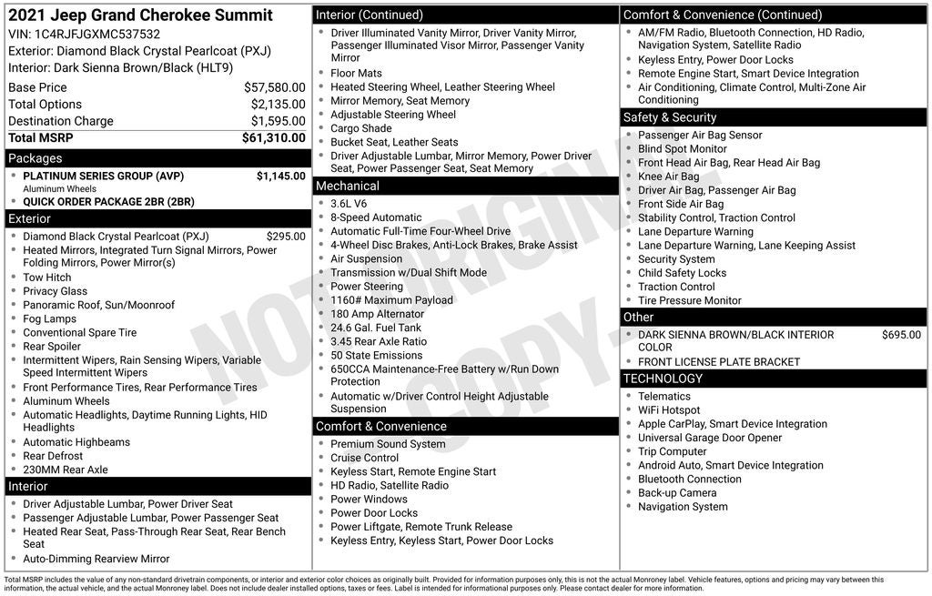 2021 Jeep Grand Cherokee Summit
