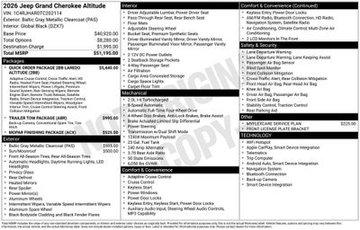 2026 Jeep Grand Cherokee Laredo Altitude