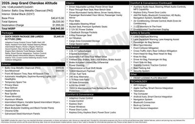 2026 Jeep Grand Cherokee Laredo Altitude