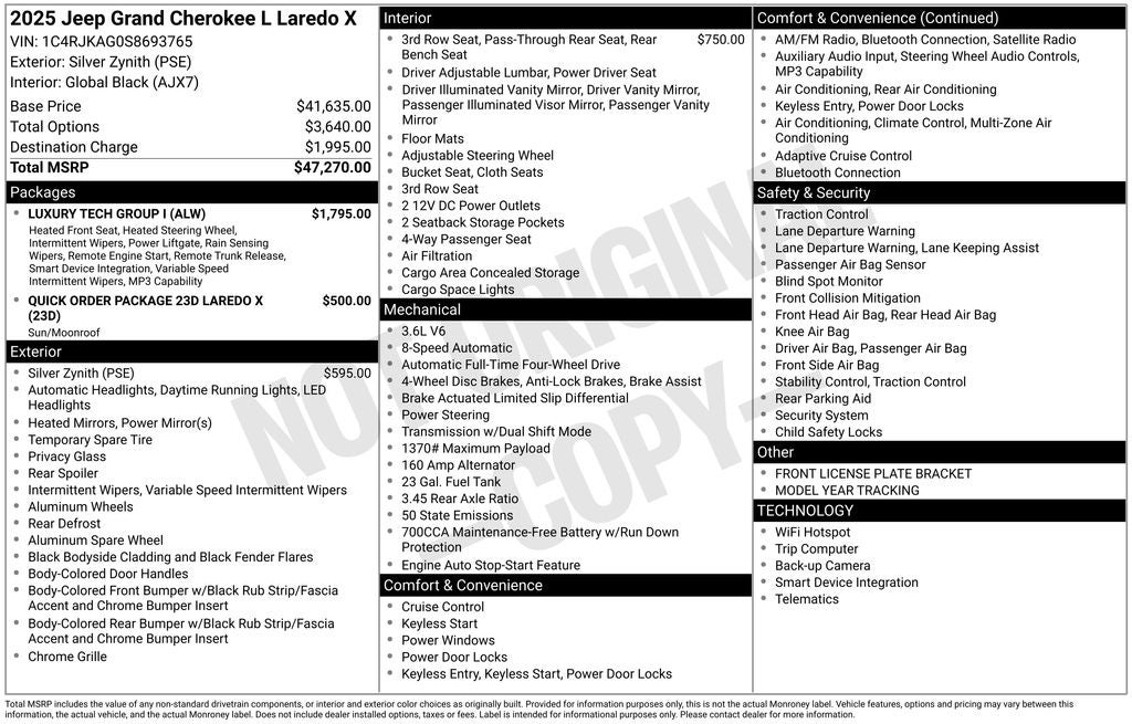 2025 Jeep Grand Cherokee L Laredo X
