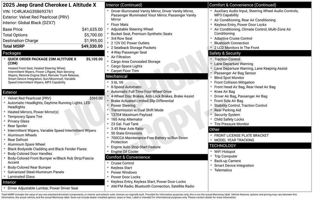 2025 Jeep Grand Cherokee L Altitude X