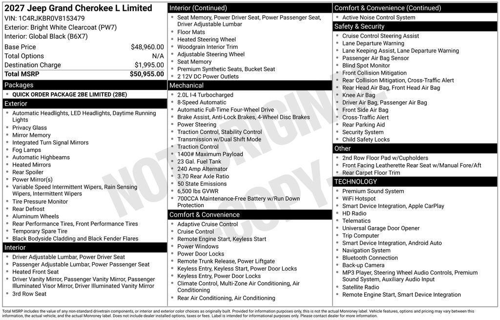 2027 Jeep Grand Cherokee L Limited