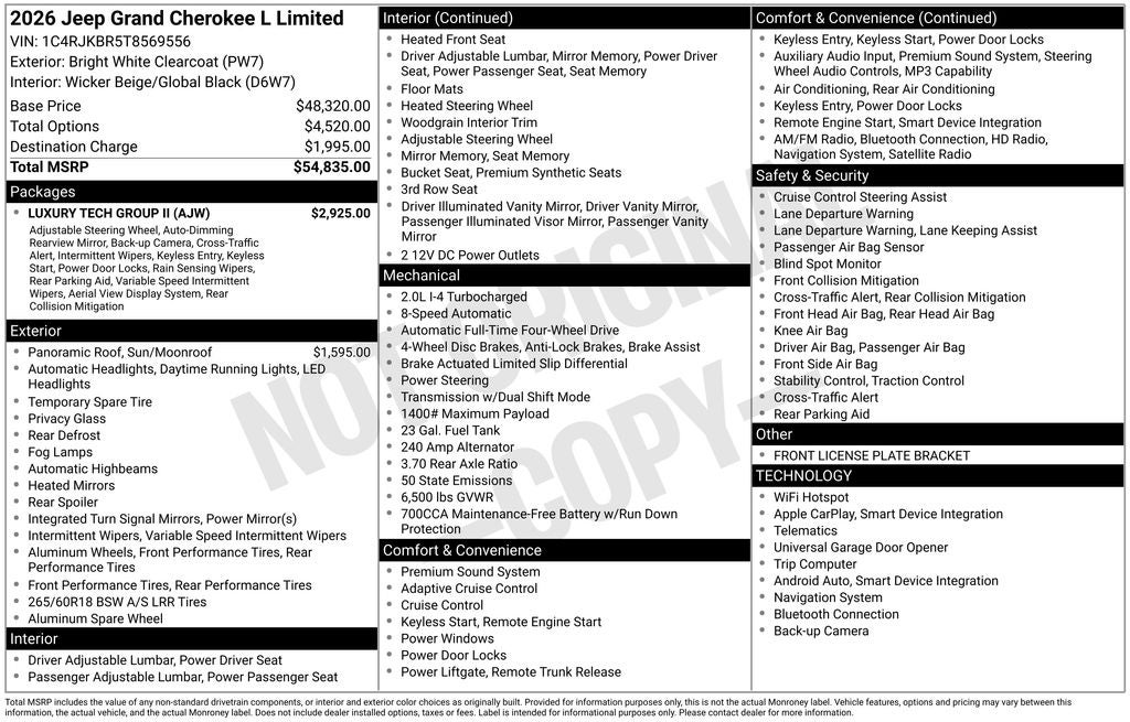 2026 Jeep Grand Cherokee L Limited