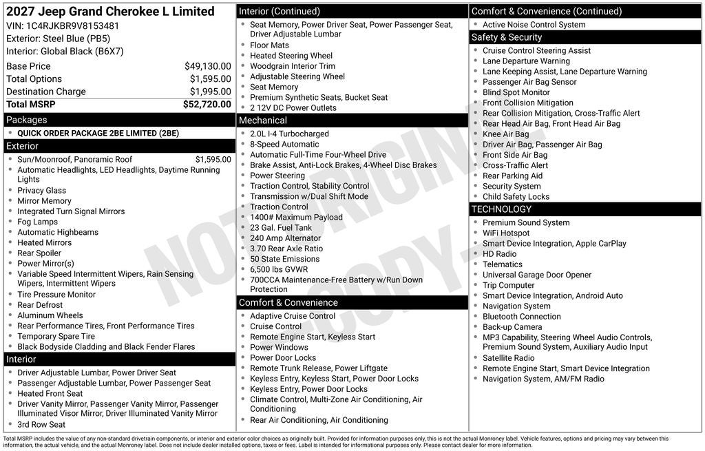 2027 Jeep Grand Cherokee L Limited