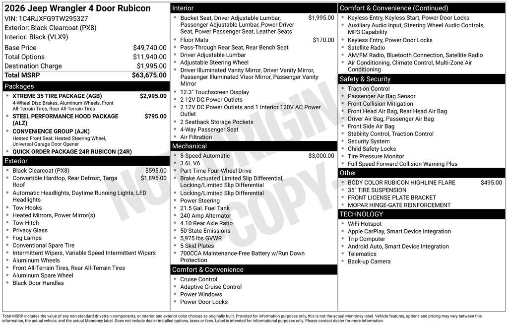 2026 Jeep Wrangler WRANGLER 4-DOOR RUBICON