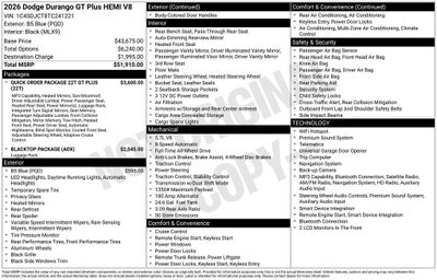 2026 Dodge Durango GT Plus HEMI V8