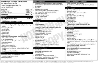 2026 Dodge Durango GT HEMI V8