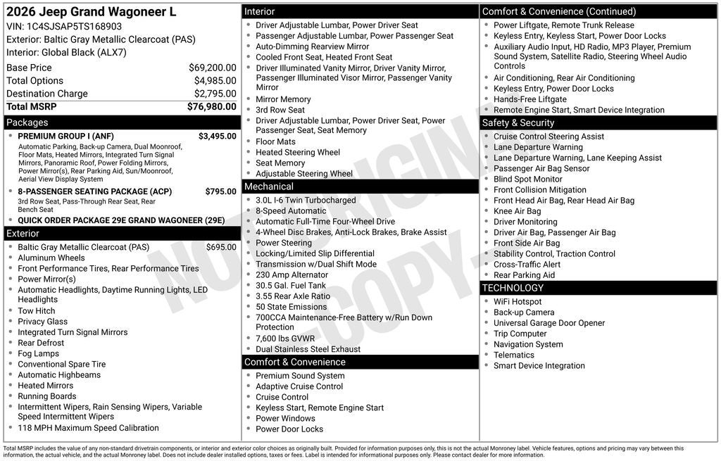 2026 Jeep Grand Wagoneer L 4x4