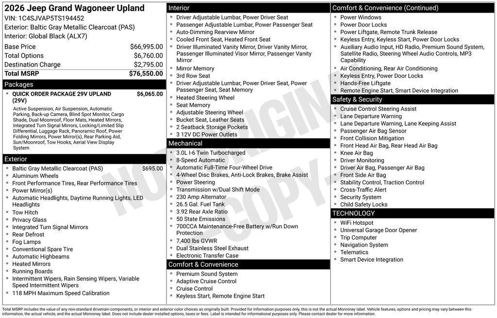 2026 Jeep Grand Wagoneer Upland