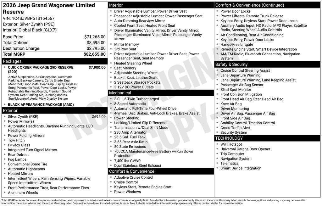 2026 Jeep Grand Wagoneer Limited Reserve