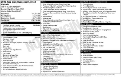 2026 Jeep Grand Wagoneer Limited Altitude