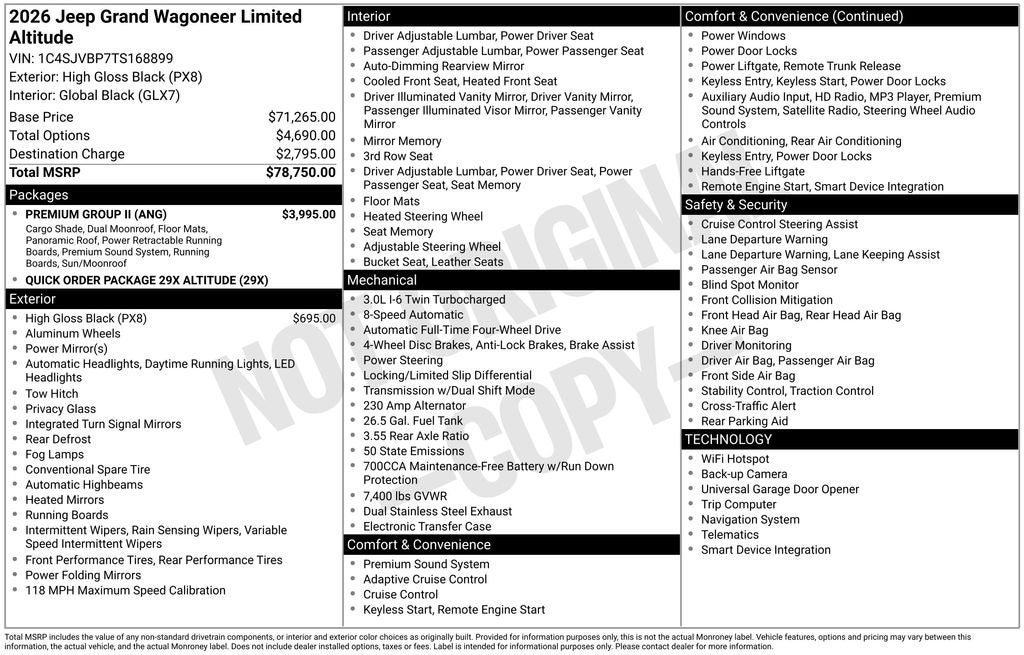 2026 Jeep Grand Wagoneer Limited Altitude