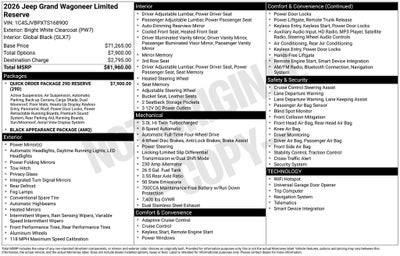 2026 Jeep Grand Wagoneer Limited Reserve