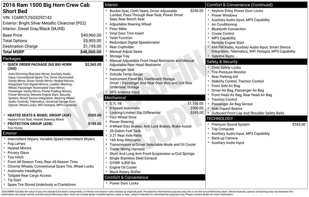 2016 RAM 1500 Big Horn