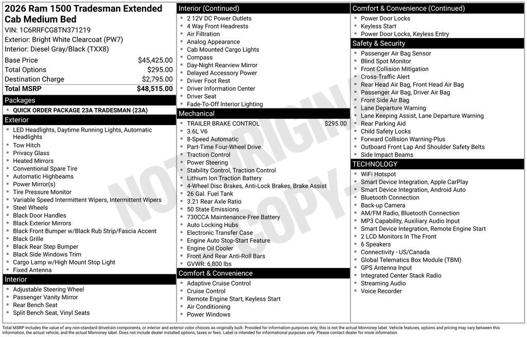 2026 RAM 1500 Tradesman