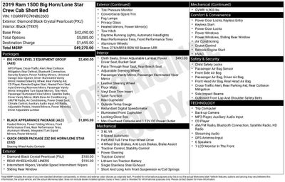 2019 RAM 1500 Big Horn/Lone Star