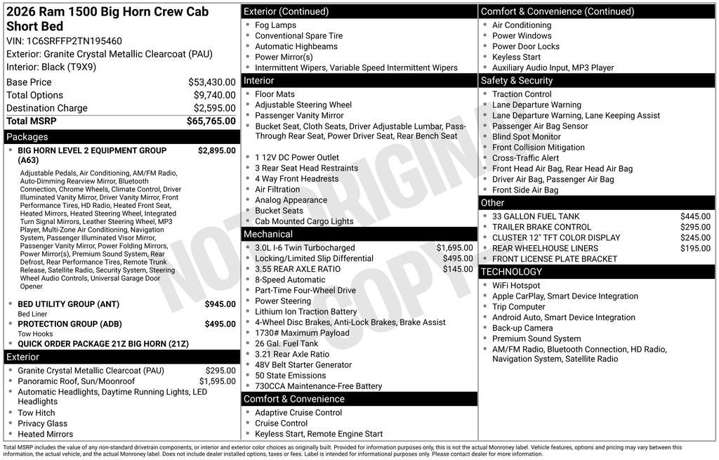 2026 RAM 1500 Big Horn/Lone Star