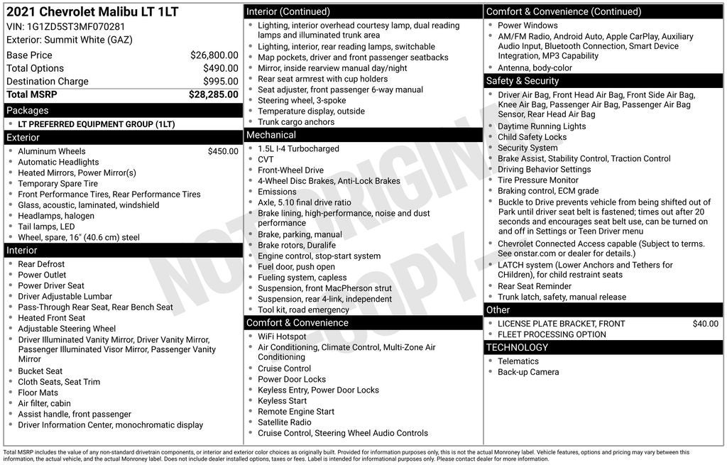 2021 Chevrolet Malibu LT