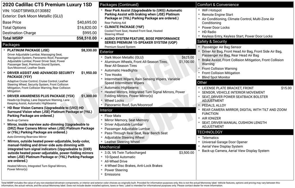 2020 Cadillac CT5 Premium Luxury