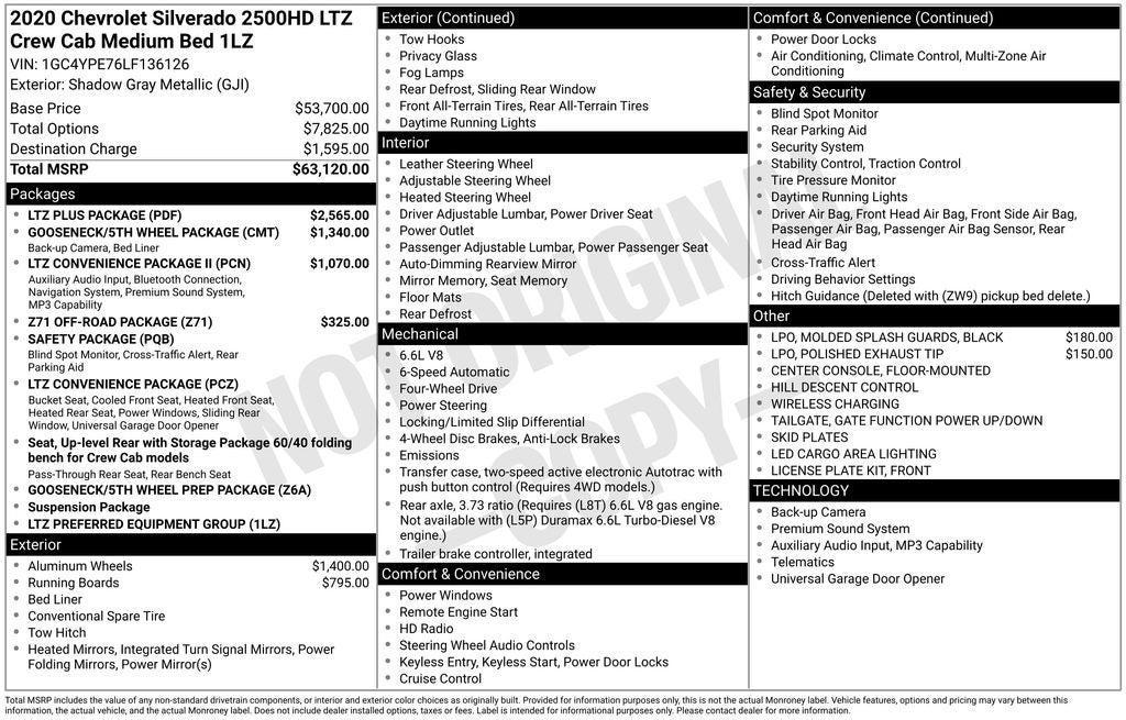 2020 Chevrolet Silverado 2500HD LTZ