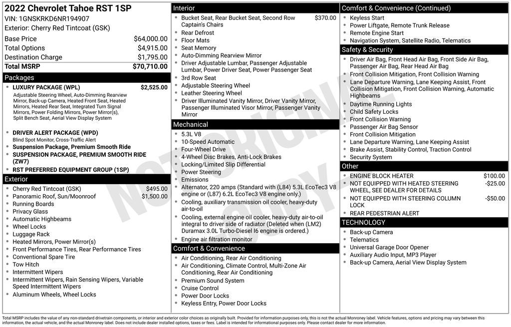 2022 Chevrolet Tahoe RST