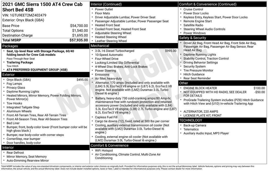 2021 GMC Sierra 1500 AT4