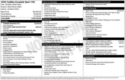 2022 Cadillac Escalade Sport