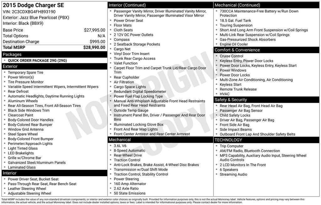 2015 Dodge Charger SE