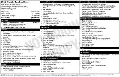 2026 Chrysler Pacifica Select