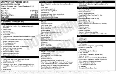 2027 Chrysler Pacifica Select
