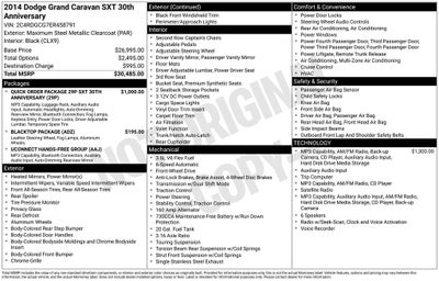 2014 Dodge Grand Caravan SXT 30th Anniversary