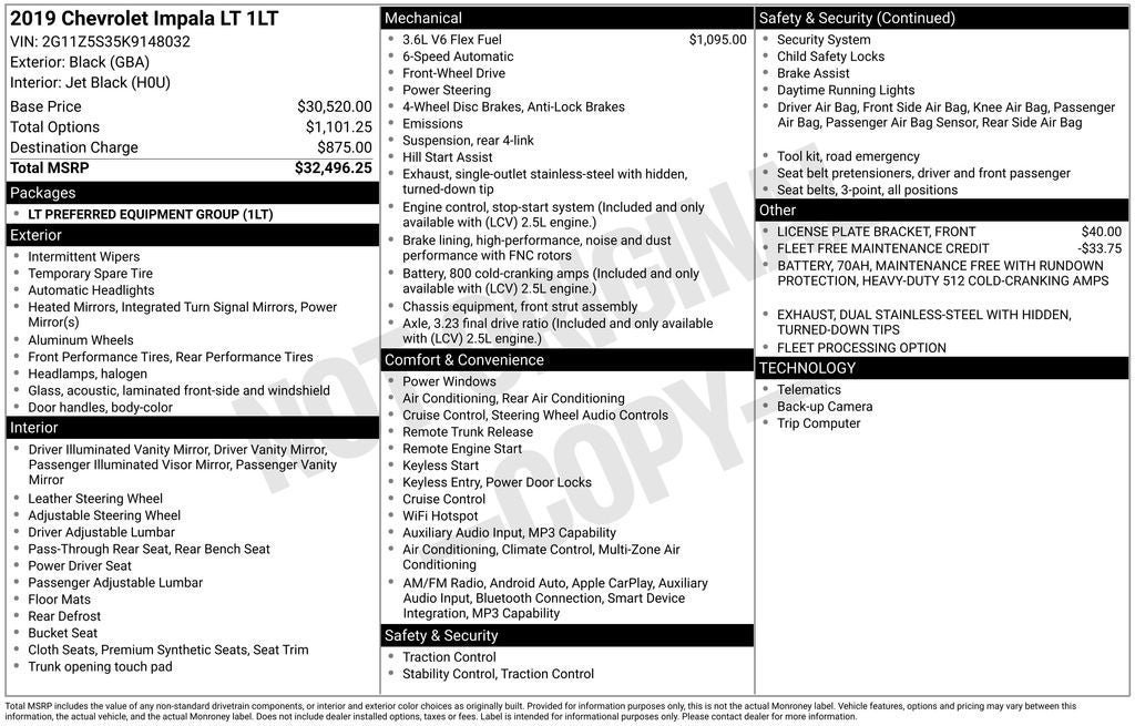 2019 Chevrolet Impala LT