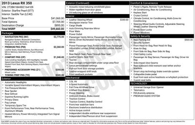 2013 Lexus RX 350 350