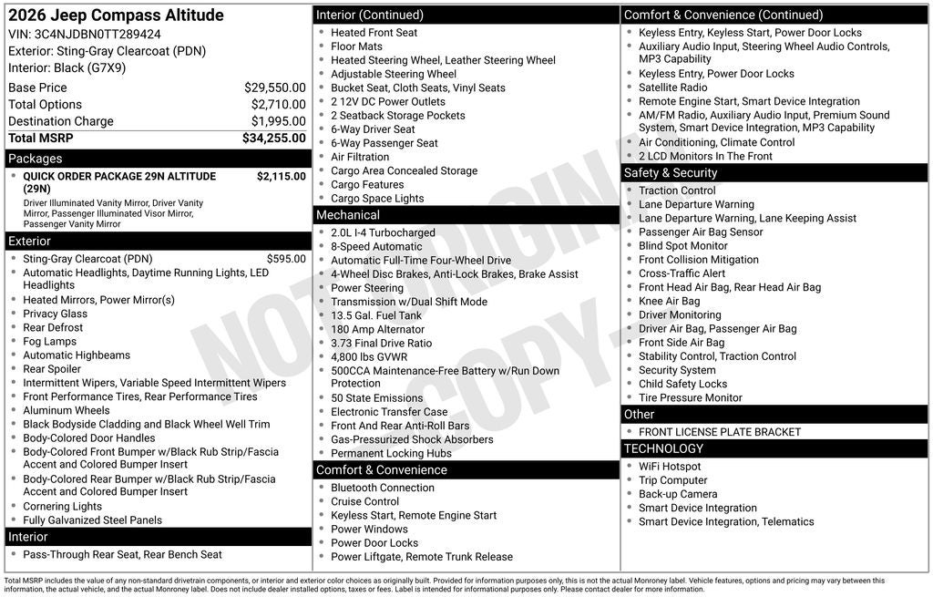 2026 Jeep Compass Latitude Altitude