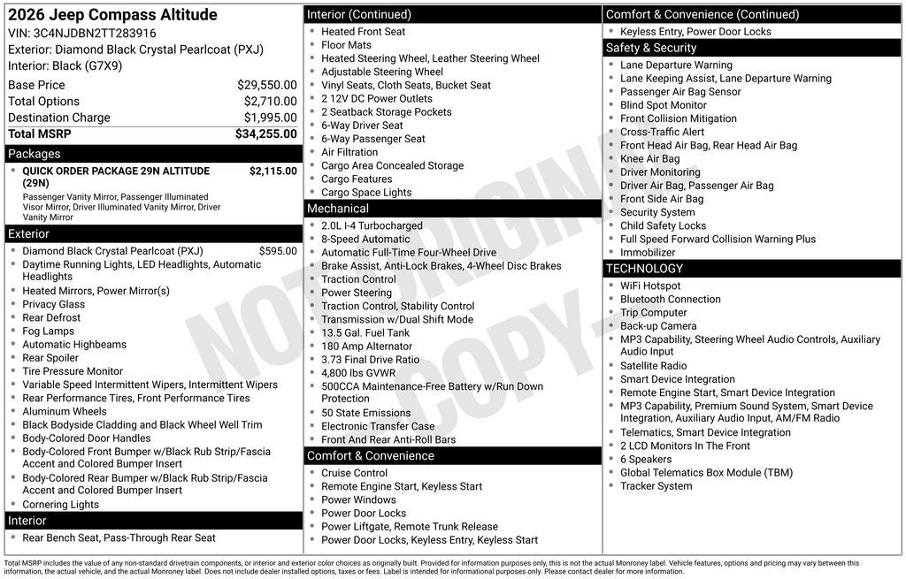 2026 Jeep Compass Latitude Altitude