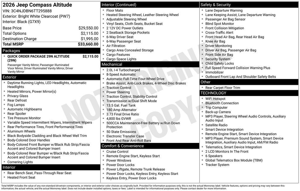 2026 Jeep Compass Latitude Altitude