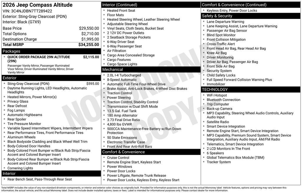 2026 Jeep Compass Latitude Altitude