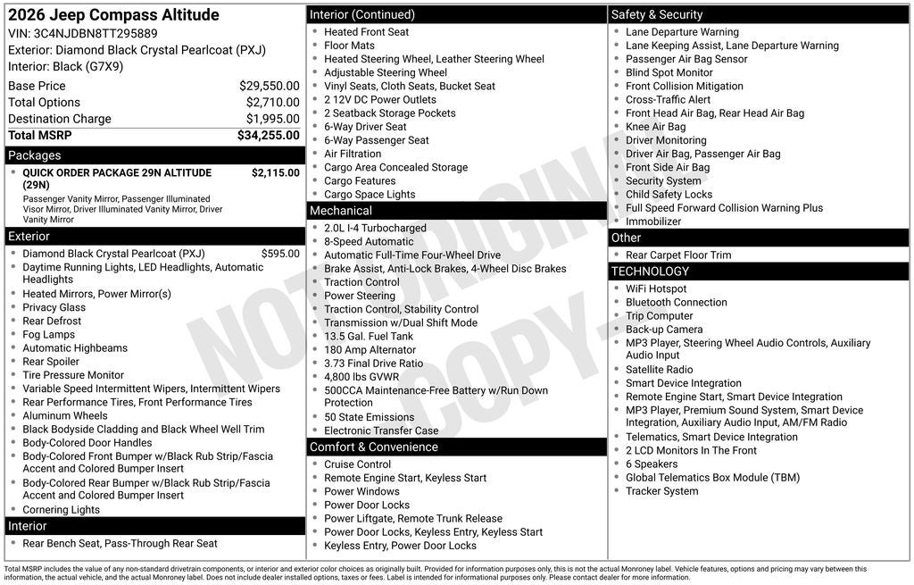 2026 Jeep Compass Latitude Altitude