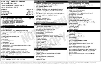 2026 Jeep Cherokee Overland